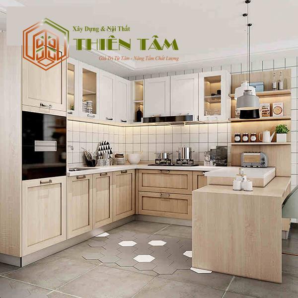 TỦ BẾP GỖ CHỮ U ĐẸP ĐA NĂNG TB-CN38